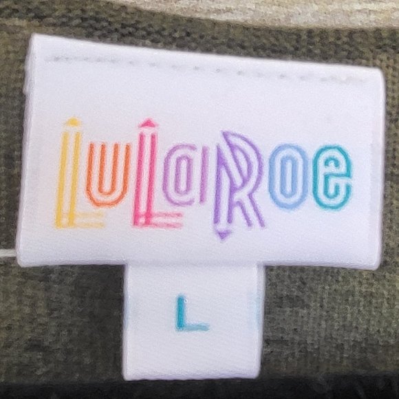 NWT Large LuLaRoe Fringed Monroe 'Kimono' - Khaki Green with Black Fringe - Picture 5 of 6